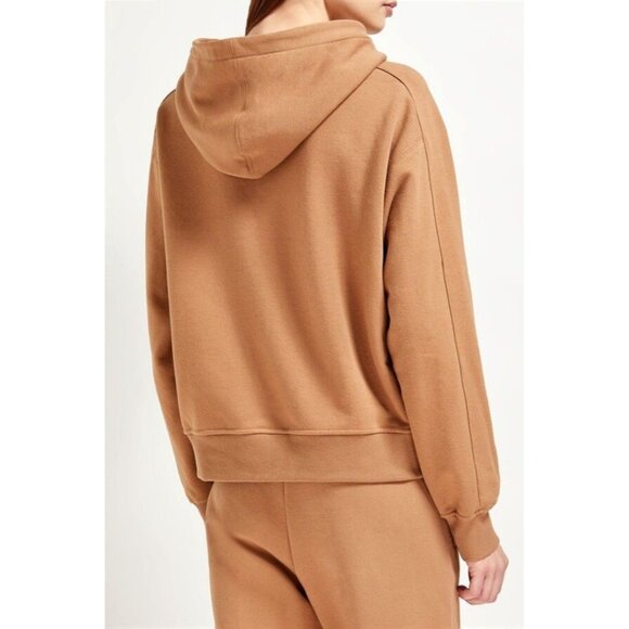 'S Max Mara Dandy Embroidered Logo Hoodie Pullover Sweatshirt Brown Size S NWT - Picture 2 of 14